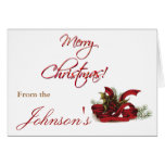 Christmas Holly and Pines Greeting Card