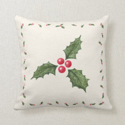 Christmas Holly Berries Pillow