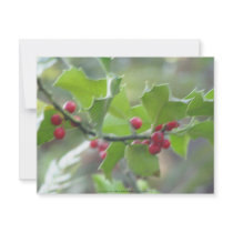 Christmas holly berry personalized invites