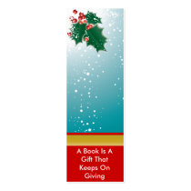 Christmas Holly  Bookmark Business Card Template