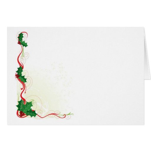 Christmas Holly Border Card | Zazzle