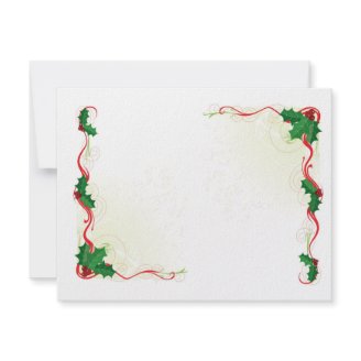 Christmas Holly Border Invitation