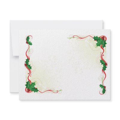 Christmas Holly Border invitations