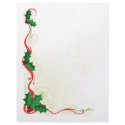 Christmas Holly Border letterhead by mariabellimages Christmas Holly Border letterhead