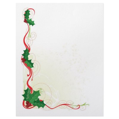 Christmas Holly Border letterhead