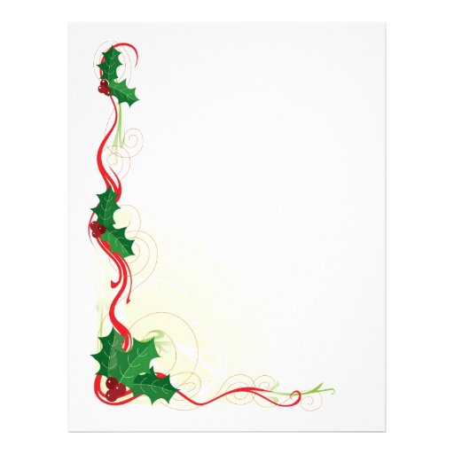 Christmas Border Letterhead, Custom Christmas Border Letterhead Templates