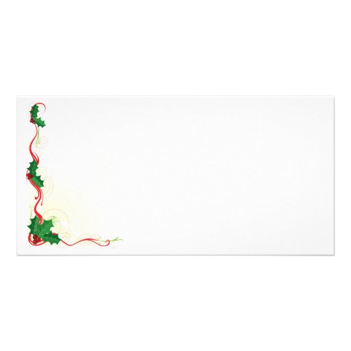 Christmas Holly Border Personalized Photo Card