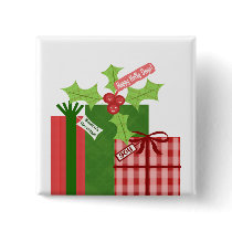Christmas Holly Button
