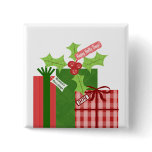 Christmas Holly Button