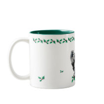 Christmas Holly Cat Mug by kattyex1 Christmas Holly Cat Mug
