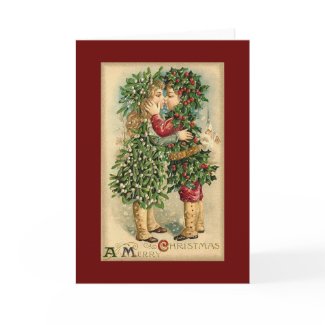 Christmas holly children card