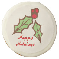 Christmas Holly Cookies Sugar Cookie