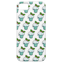 Christmas Holly Cupcake iPhone 5 Case
