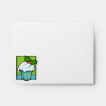 Christmas Holly Cupcake Note Card Envelope