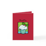 Christmas Holly Cupcake red Thank You Note Card