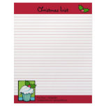 Christmas Holly Cupcake red To Do List Personalized Letterhead
