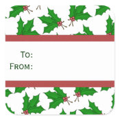 Christmas Holly Gift Stickers
