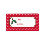Christmas Holly Gift Tag Labels
