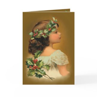 Christmas Holly Girl card