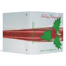 Christmas Holly Holiday Photographs 3 Ring Binders