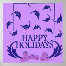 Christmas Holly/mistletoe Posters