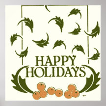 Christmas Holly/mistletoe Print