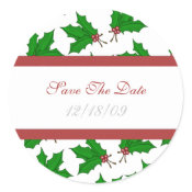 Christmas Holly Save The Date Stickers sticker