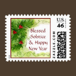 Christmas Holly-Solstice Postage Stamp stamps