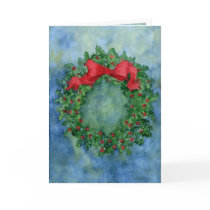 Christmas Holly Wreath cards by lynorton Christmas Holly Wreath cards