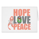 Christmas Hope Love Peace Endometrial Cancer Greeting Cards