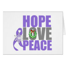 Christmas Hope Love Peace Hodgkins Lymphoma Card
