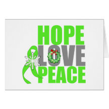 Christmas Hope Love Peace Non-Hodgkins Lymphoma Card