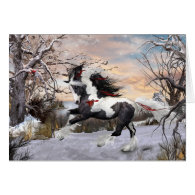 Christmas Horse 2 Gypsy Vanner Note Christmas Card