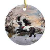 Christmas Horse 2 Gypsy Vanner Ornament