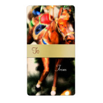 Christmas Horse Gift Tag Label