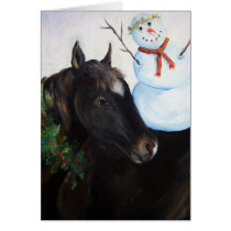 christmas horse Greeting card cards