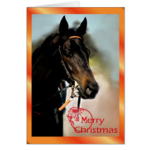 Christmas horse Merry Christmas animal xmas Card