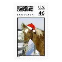 Christmas Horse Postage Stamp