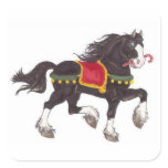 Christmas Horse Square Stickers stickers