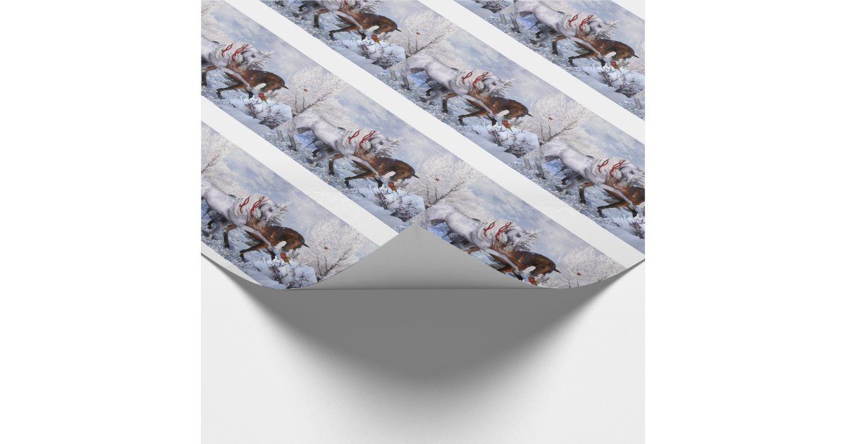 Christmas Horses Gift Wrap Paper Zazzle