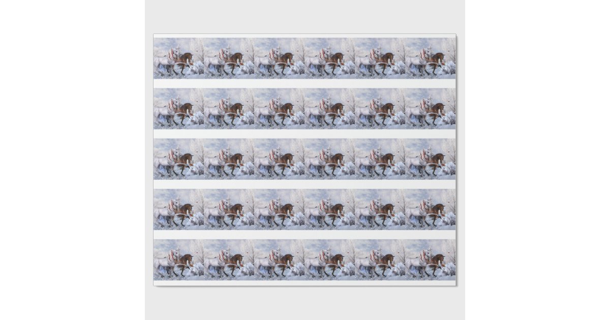 Christmas Horses Gift Wrap Paper | Zazzle