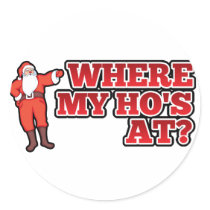 Christmas hos round sticker