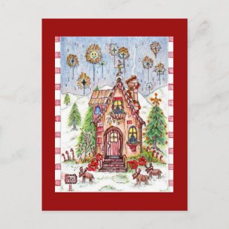 Christmas house postcard postcard