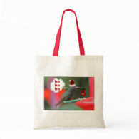 Christmas Hummingbird with Christmas Stocking Canvas Bags