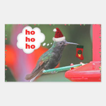 Christmas Hummingbird with Christmas Stocking Sticker
