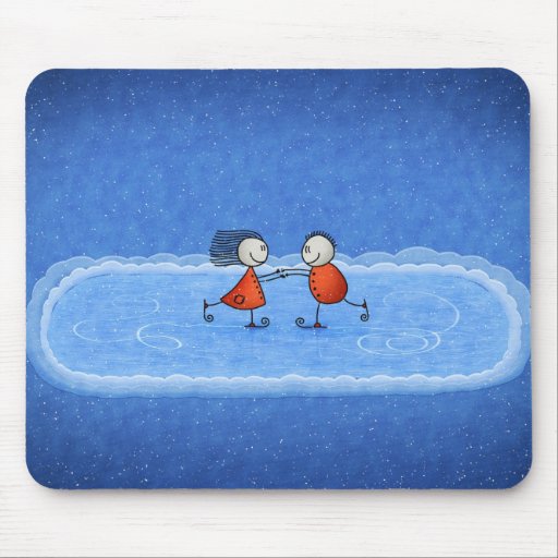 Christmas Ice Skating Mouse Pad