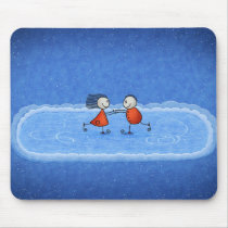 Christmas Ice Skating mousepads