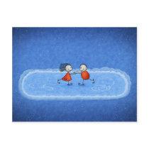Christmas Ice Skating postcards