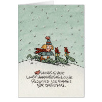 Christmas Ice Snakes Greeting Card