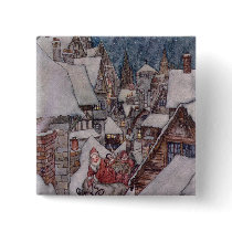 Christmas illustrations pinback button